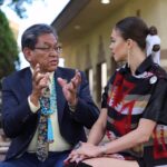 Alyssa London talking with Navajo President Russell Begaye